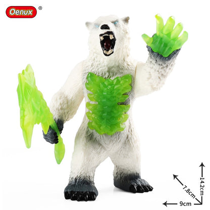 Oenux Simulação Dinossauro Dragão Tartarugas Touro de Fogo Orangotango Golem de Magma Modelo Animal Figuras de Ação Coleção de PVC Brinquedo Infantil Presente