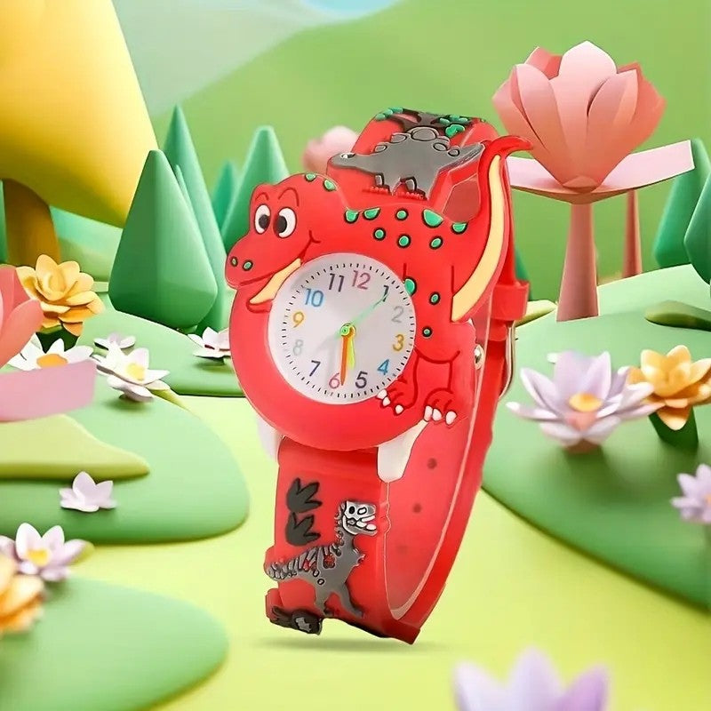 Cute cartoon dinosaur color pointer scale quartz watch, suitable for Christmas Halloween gifts, a variety of colors optional