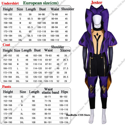 Hot The Freak Circus Pierrot Jester Harlequin Cosplay Costume Adult Clown Top Pant Wigs Joker Uniform Halloween Costume Carnival