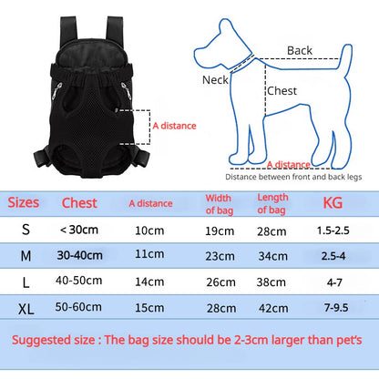 Mochila Transversal Respirável Portátil para Viagem para Cães e Gatos Pequenos, Bolsa Frontal de Malha para Exteriores