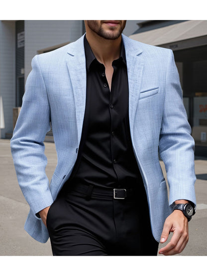 Men s  Fit Casual Blazer with Notched Lapel and Single Button Closure Fashionable Solid Color Sport Coat for Spring and