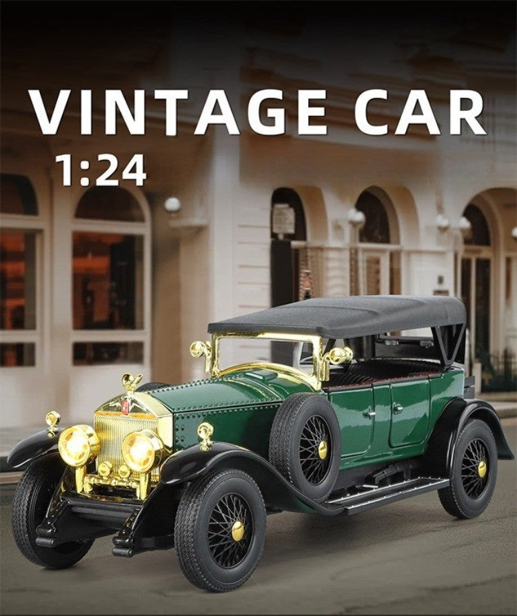 Simulação 1:24 Phantom Vintage Car Liga Modelo de Carro Coleção Enfeites Luz de Som Puxar para Trás Menino Presente Miniatura de Luz de Som