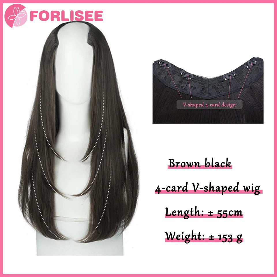 Cabelo Sintético Feminino Estilo Cabelo Comprido Cabelo Extra Comprido Perucas Sintéticas Apliques Camadas Aumento de Cabelo No Topo da Cabeça