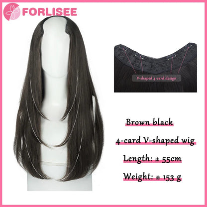 Cabelo Sintético Feminino Estilo Cabelo Comprido Cabelo Extra Comprido Perucas Sintéticas Apliques Camadas Aumento de Cabelo No Topo da Cabeça
