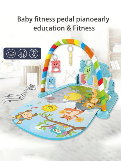 Brinquedo Pedagógico Interativo Para Bebês, Tapete de Atividades Piano Musical Multifuncional Para Crianças de 0 a 1 Ano