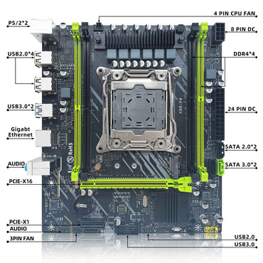 Kit Placa Mãe ZSUS X99 P4 com Processador Intel LGA2011-3 Xeon E5 2680 V4 Memória RAM DDR4 16GB (1*16GB) 2133MHZ NVME M.2 SATA