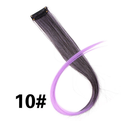 Alileader Aplique de Cabelo Extensão com Clip 57 Cores Ombre Liso Extensão de Cabelo com Clip em Apliques Peças de Cabelo de Fibra de Alta Temperatura