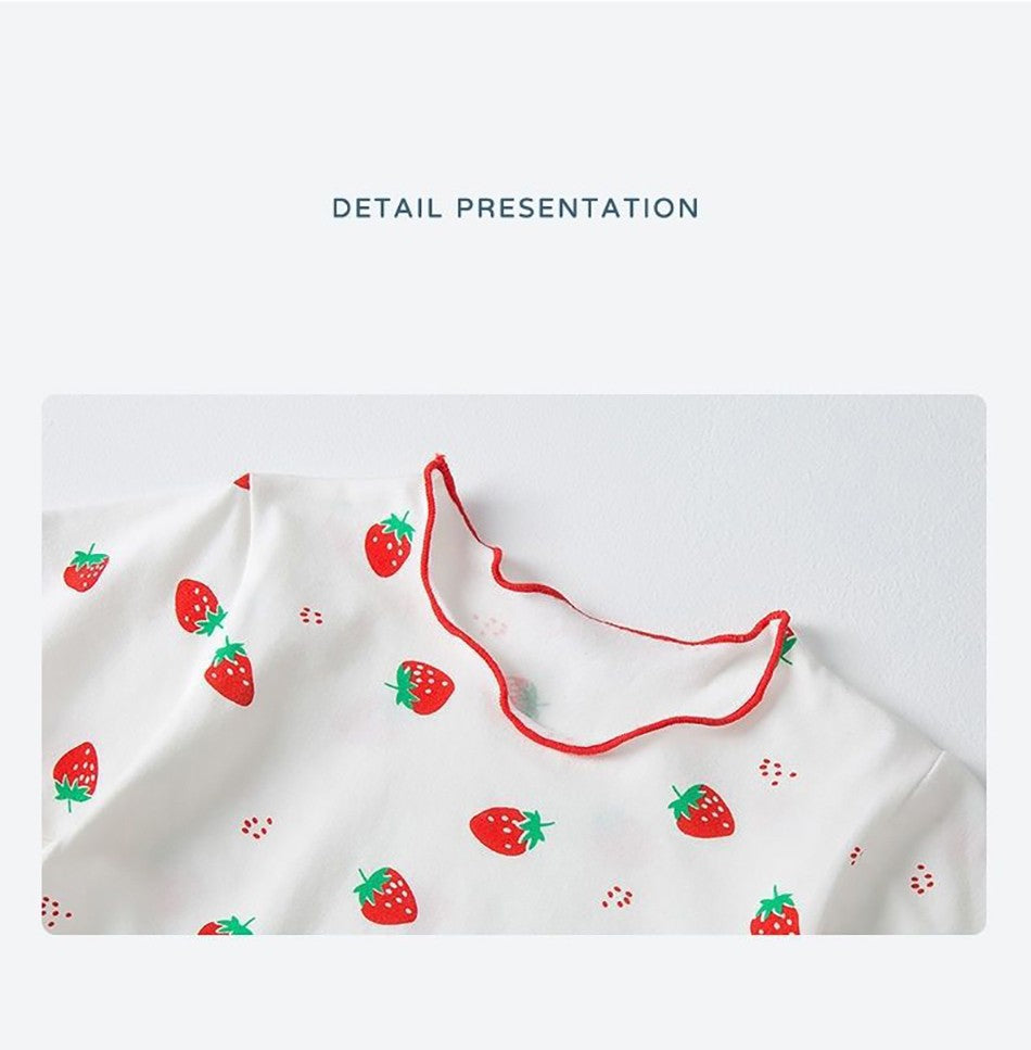 Girls Summer Pajama Sets Stylish Cartoon Pattern Printing Short Sleeve Top and Pants Made from Luxurious Cozy Ice Silk Material