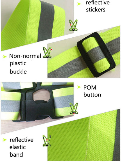 1pc Highlight Reflective Straps Night Work Security Running Cycling Reflective Vest High Visibility Reflective Safety Jacket
