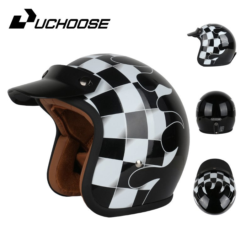 DOT Open Face Casco Moto for Motorcycle Accessories Men Moto Helmets Certificated Retro Motorcycle Helmet Cafe Racer