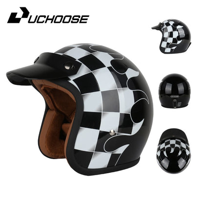 DOT Open Face Casco Moto for Motorcycle Accessories Men Moto Helmets Certificated Retro Motorcycle Helmet Cafe Racer