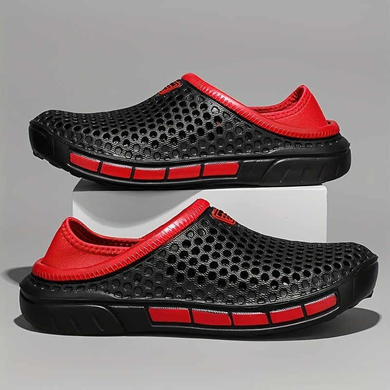 Men's and Women's Summer Sandals Clogs Casual Round Toe Slip on Outdoor Geometric Pattern Anti-slip Beach Hole Shoes Plus 46 47