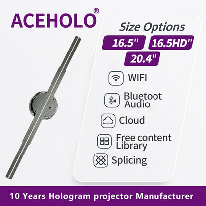 16.5 inch 3D Hologram Fan Display LED Advertising Projector for Business Promotion Wall Mounted Digital Signage Device