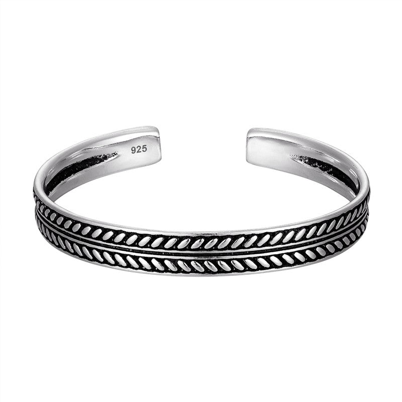 Pulseira Tibetana de Buda com Corrente de Corda Azul, Pedra Natural Envelhecida, Contas, Para Homens, 3 Peças/Conjunto, Banhada a Prata, Ajustável, Joia de Presente