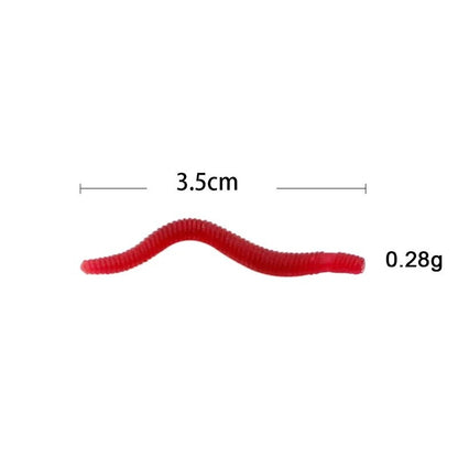 50/100 PÇS Isca Macia Robalo Dourada Minhoca de Sangue Pesca Minhoca de Borracha Vermelha Iscas Cheiro de Peixe Realista Equipamento