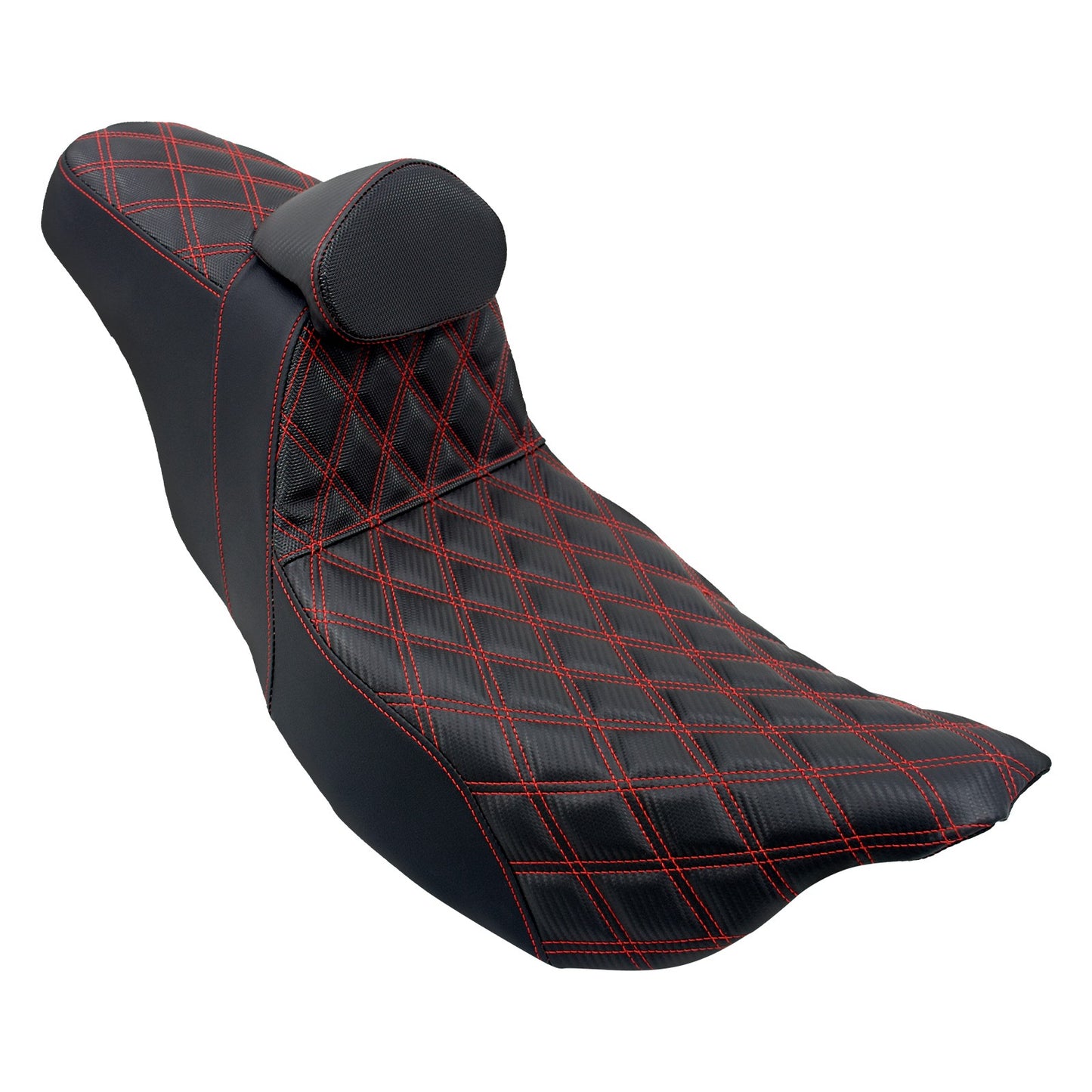 Almofada de Assento Duplo Dianteiro para Piloto Traseiro para Passageiro de Moto com Encosto para Harley Touring Road King FLTRX FLHTK Ultra 09-2023