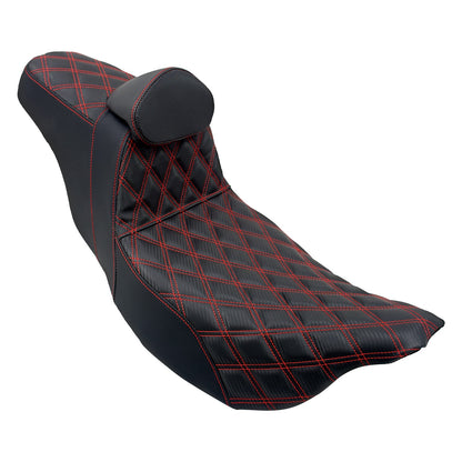 Almofada de Assento Duplo Dianteiro para Piloto Traseiro para Passageiro de Moto com Encosto para Harley Touring Road King FLTRX FLHTK Ultra 09-2023
