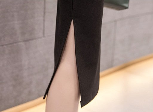New Style Summer Fashion Elastic Waist Half-length Skirt 2025 Plus Size Women's Clothing Side-Slit Bodycon Skirts