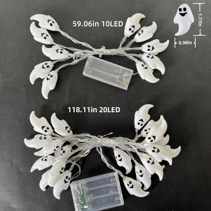 1PC LED Ghost String Lights Festival Decoration Haunted House Party Props Mood Lighting for Indoor Outdoor Halloween Decor