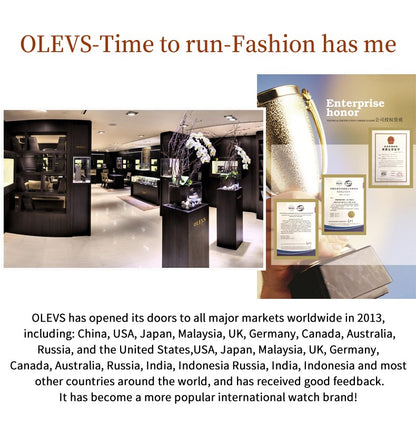 OLEVS 5513 Fashion Ladies' Watches Elegant Stainless Steel Waterproof Quartz Watch for Women Weekly Calendar Luminous Wristwatch