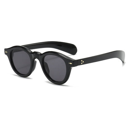 Óculos de sol pequenos redondos da moda femininos retrô com lentes transparentes Ocean Shades UV400 masculinos com rebites estilo punk