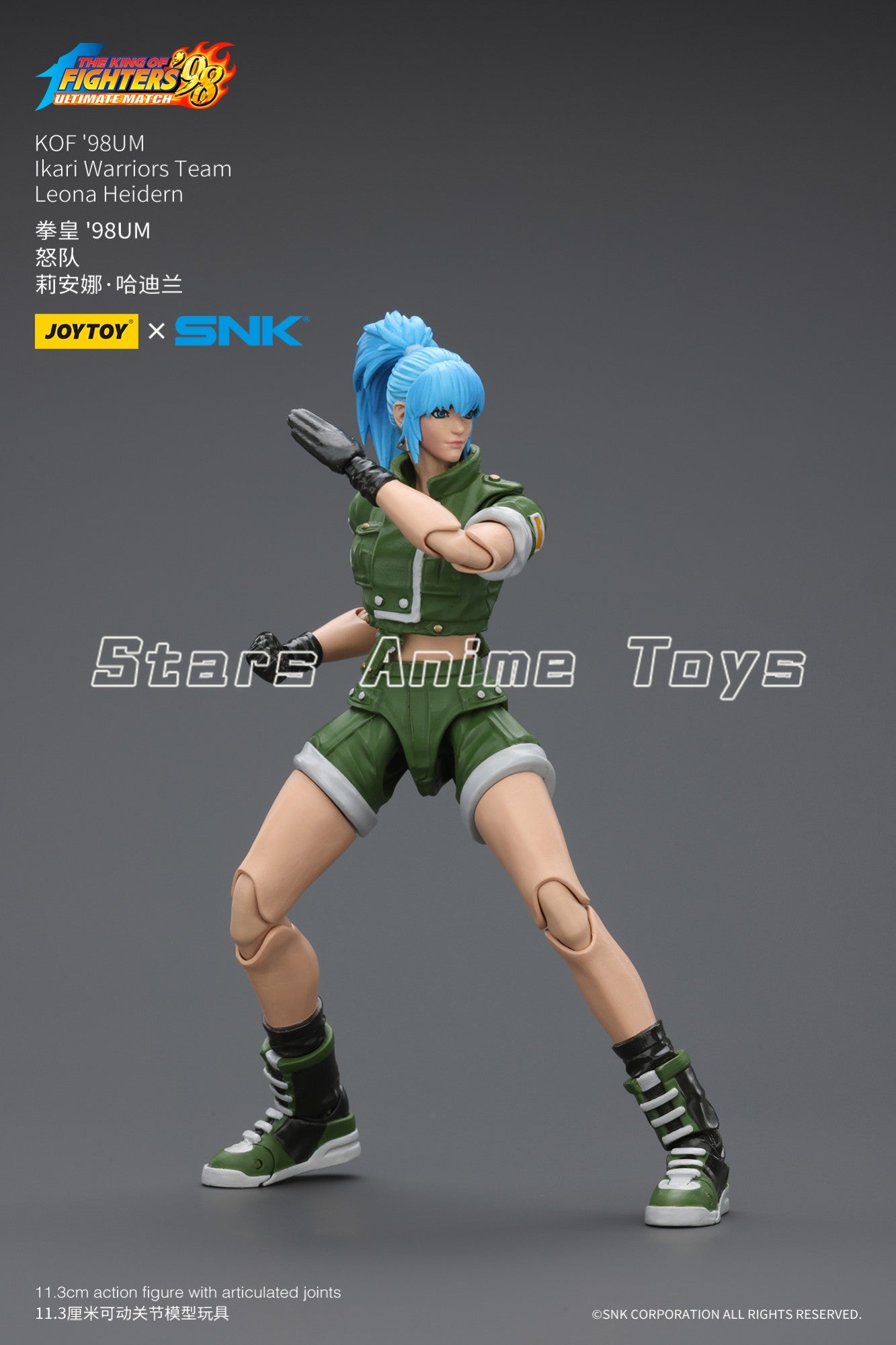 Original JOYTOY 1/18 Action Figure SNK KOF'98UM Ikari Warriors Team Leona Heidern/Ralf Jones/Clark Still Modelo de Brinquedo