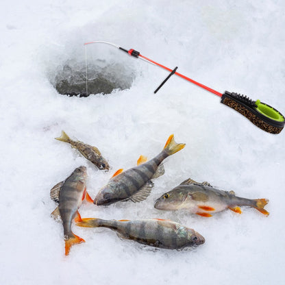 Cana de Pesca de Gelo FTK Mini Portátil de Inverno Haste de Plástico ABS Destacável Impermeável Ponta de Reposição da Haste