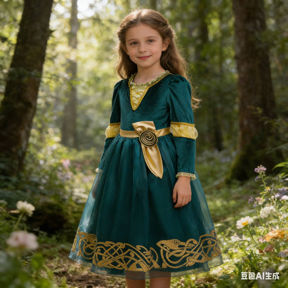 Princess Merida Dress Cosplay Brave Stage Performance Clothes  Cosplay Halloween Carnival Party Apparel Birthday Gift