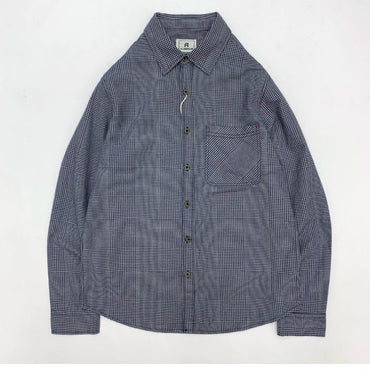 Plaid shirt Men's vintage shirt American cargo cotton loose casual coat
