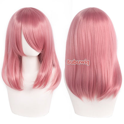 Bubuwig Synthetic Hair 30 Colors 40cm Long Straight Anime Fashion Lolita Cosplay Wigs Pure Color Blue Blonde Wig Heat Resistant