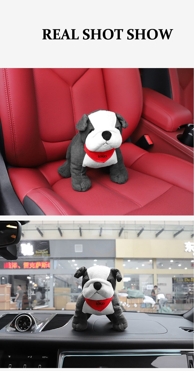 Car Interior Bulldog Car Seat Creative Living Room Ornament PP Cotton Fresh Air Cartoon Funny Toy Home Decoration Accessories