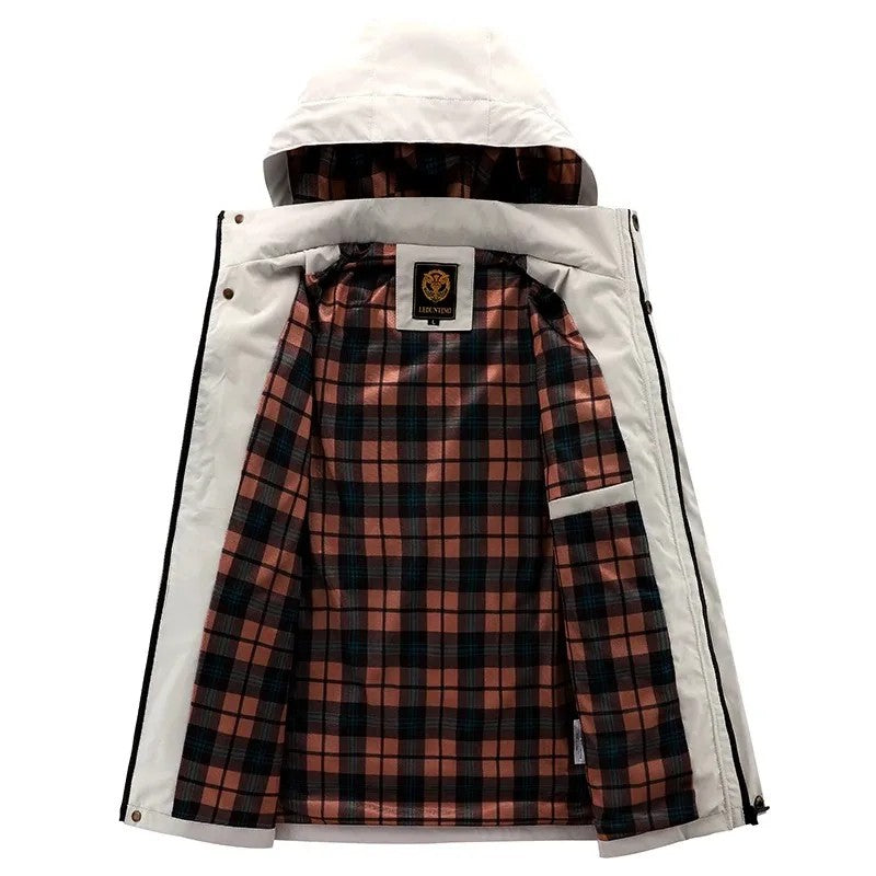 Men's Outdoor Sports Cross-Country Camping Soft Shell Jogging Leisure Trend Windproof Waterproof Fashion Plus Size Jacket M-6xl