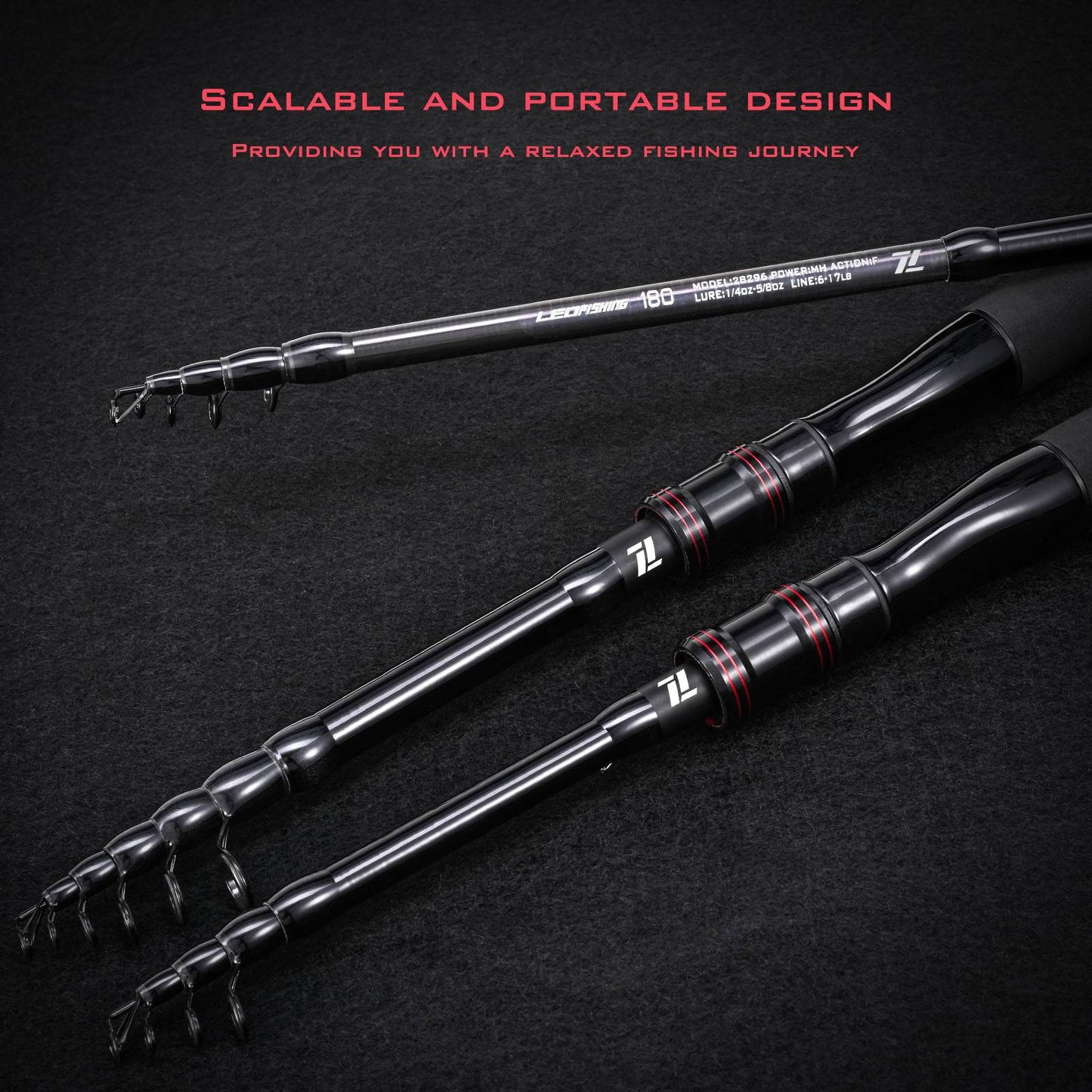 Casting Fishing Rod Carbon Fishing Rod Camping Fishing 4-6 Guides Compact Collapsed Size Fast Action Fishing Rod