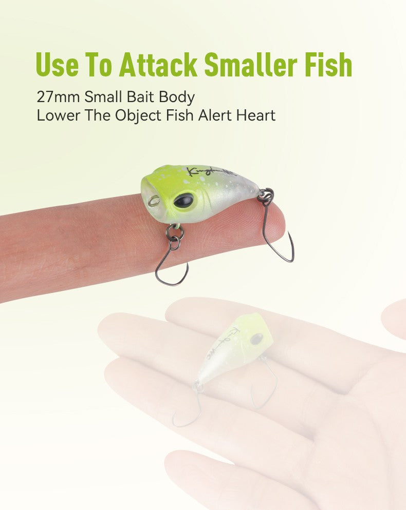 Isca Artificial Kingdom Micro Expert Topwater Popper 1.5g 2.2g 27mm 34mm Flutuante Rígida Wobblers Pesca Riacho Truta Baixo