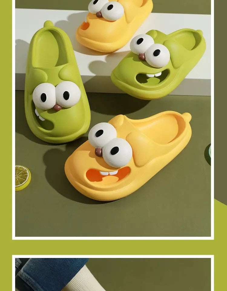 Tongue Kiss Slippers Big Eye Dog Slippers,Cute Funny Big Eye Dog Fun Cartoon Package Head Eva Slippers For Women
