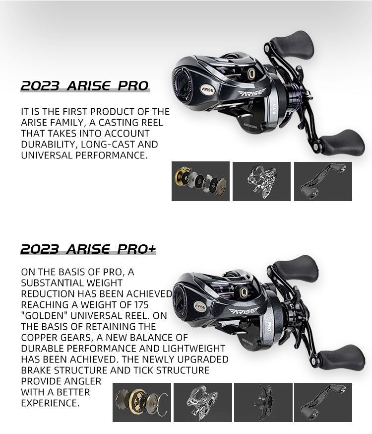 Haibo 25/23 NEW ARISE AIR/ELITE AMC+ Carretilha De Pesca Baitcasting Manivela De Fibra De Carbono 11B+1RB Long Casting