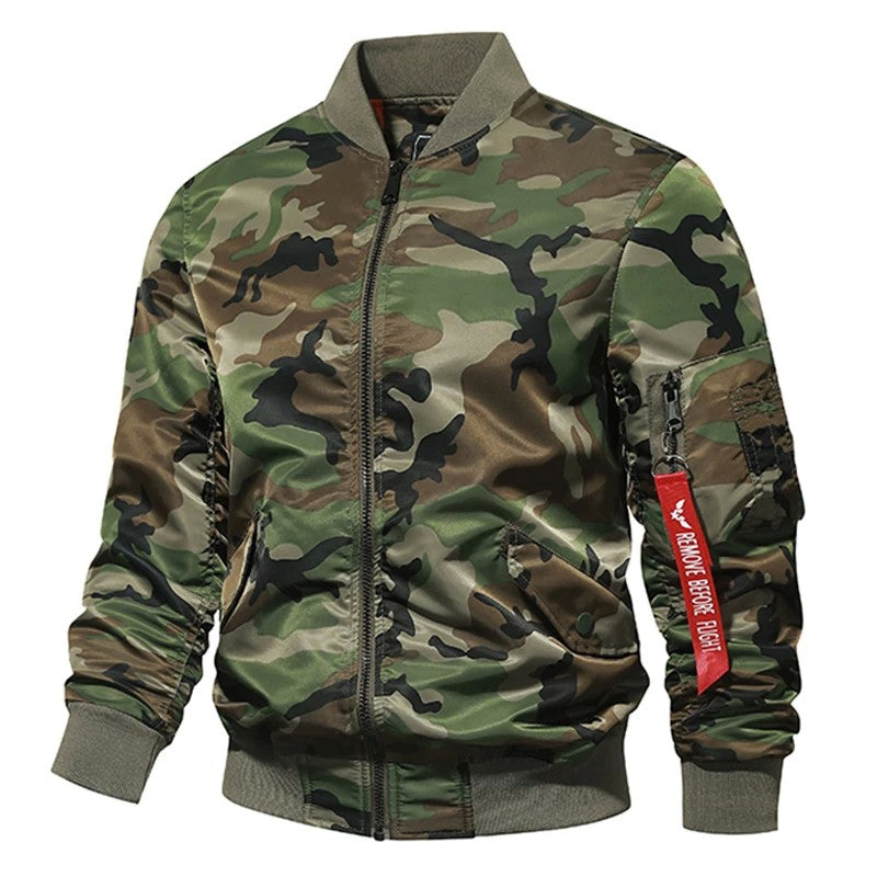 Bomber Jacket Men Winter Autumn College Camouflage Jackets Men Motorcycle Coat Windproof Army Pilot Military Jacket Streetwear