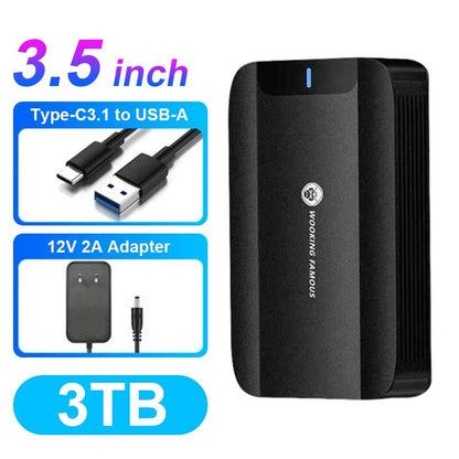 CoolFish HDD 3.5'' External Hard Disk 3TB/4TB/6TB/8TB/10TB/12TB TypeC Hard Drive External Storage Decives Hard Disks for PC/ Mac