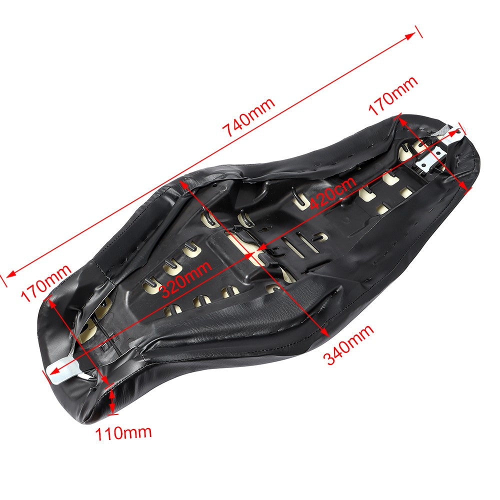 Assento Duplo de Couro PU Preto para Piloto e Passageiro Traseiro de Motocicleta para Harley Sportster XL 883 1200 48 2010-2016