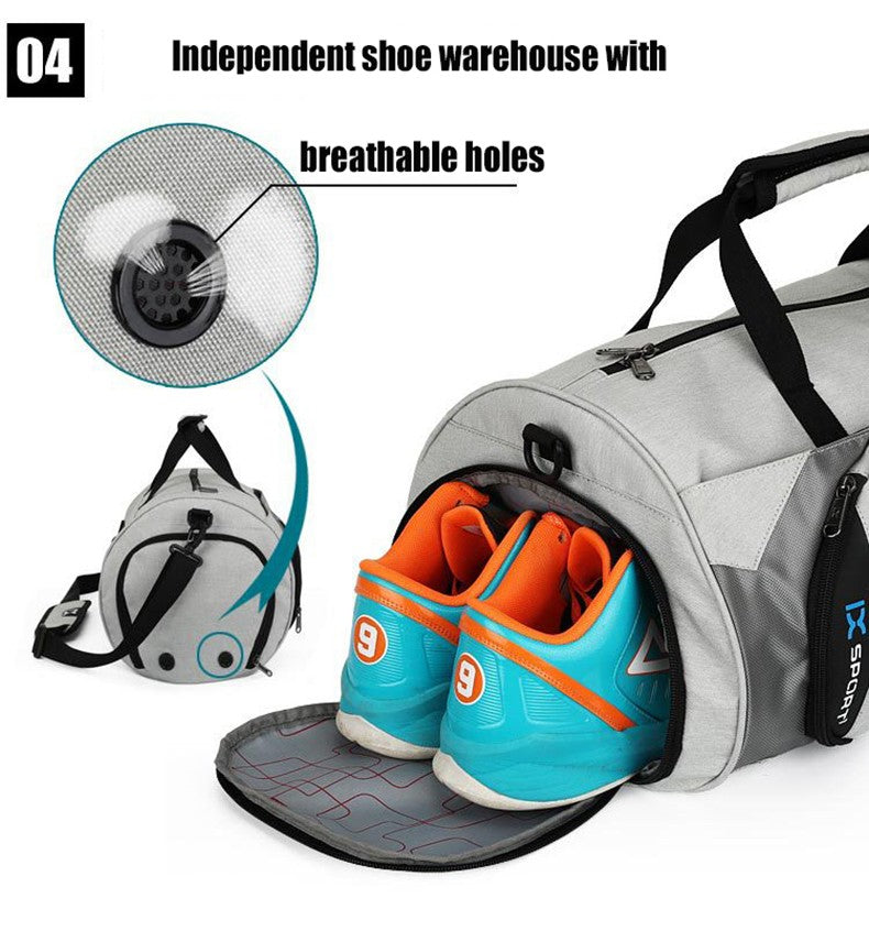 Bolsa de Ginástica Masculina Seca e Molhada para Yoga Feminina Treino Mala de Viagem Sacola de Esporte Ao Ar Livre Natação Sapatos Femininos Fitness Bolsa de Ombro de Fim de Semana