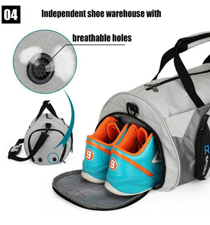 Bolsa de Ginástica Masculina Seca e Molhada para Yoga Feminina Treino Mala de Viagem Sacola de Esporte Ao Ar Livre Natação Sapatos Femininos Fitness Bolsa de Ombro de Fim de Semana