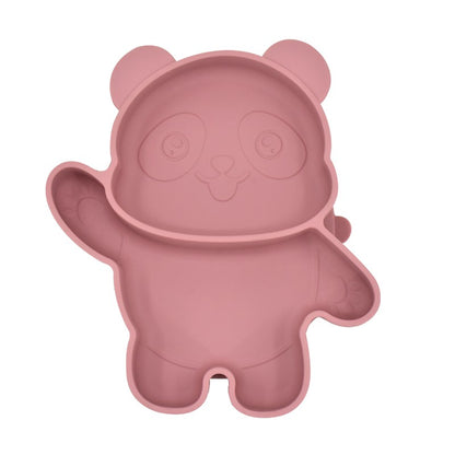 Children's Dishes Baby Silicone Sucker Bowl Baby Panda Face Dining Plate Toddle Training Tableware Kids Feeding Bowls