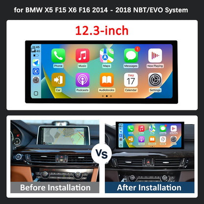 para BMW X5 F15 X6 F16 2014 - 2018 Sistema NBT/EVO Rádio Multimídia para Carro Android 15 GPS Navegação 4G BT Carplay Auto Ferramentas