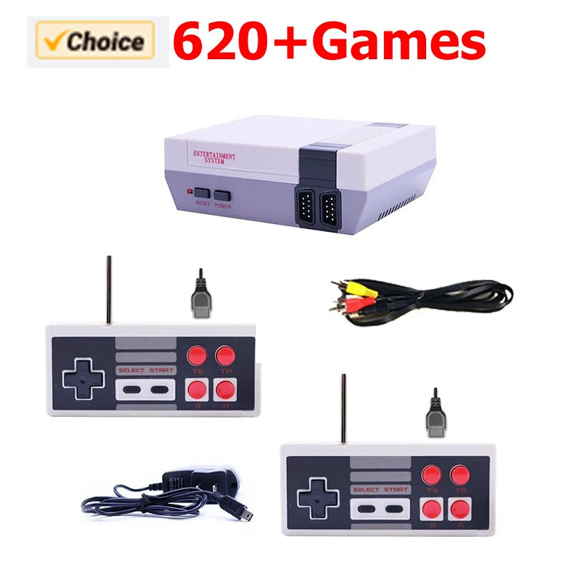 Handheld Family Recreation Video Console AV Output Retro Built-in 620 Classic Games Dual Gamepad Gaming Player Toys Holiday Gif