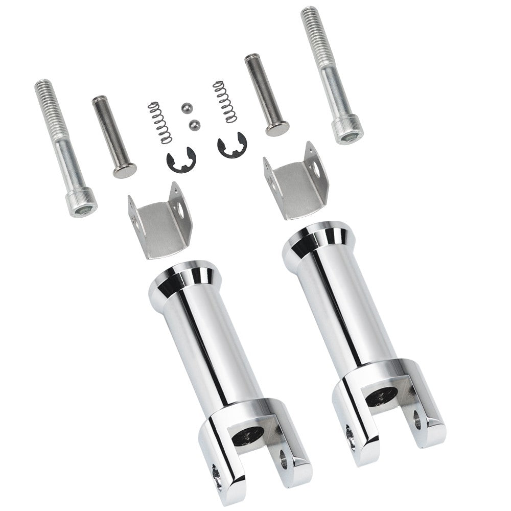 Suportes de Pedaleira Traseira Clevis para Motocicleta Harley Davidson Softail 2018-2025 (Preto Brilhante) Kit de Suporte de Pedaleira do Passageiro