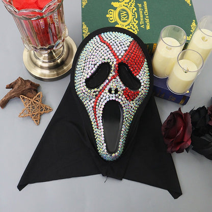 Cosplay Unique Bleed Bloody With Diamond-Studded Ghost Scream Mask Full Face Head Cover Halloween Carnival Party Costume Props
