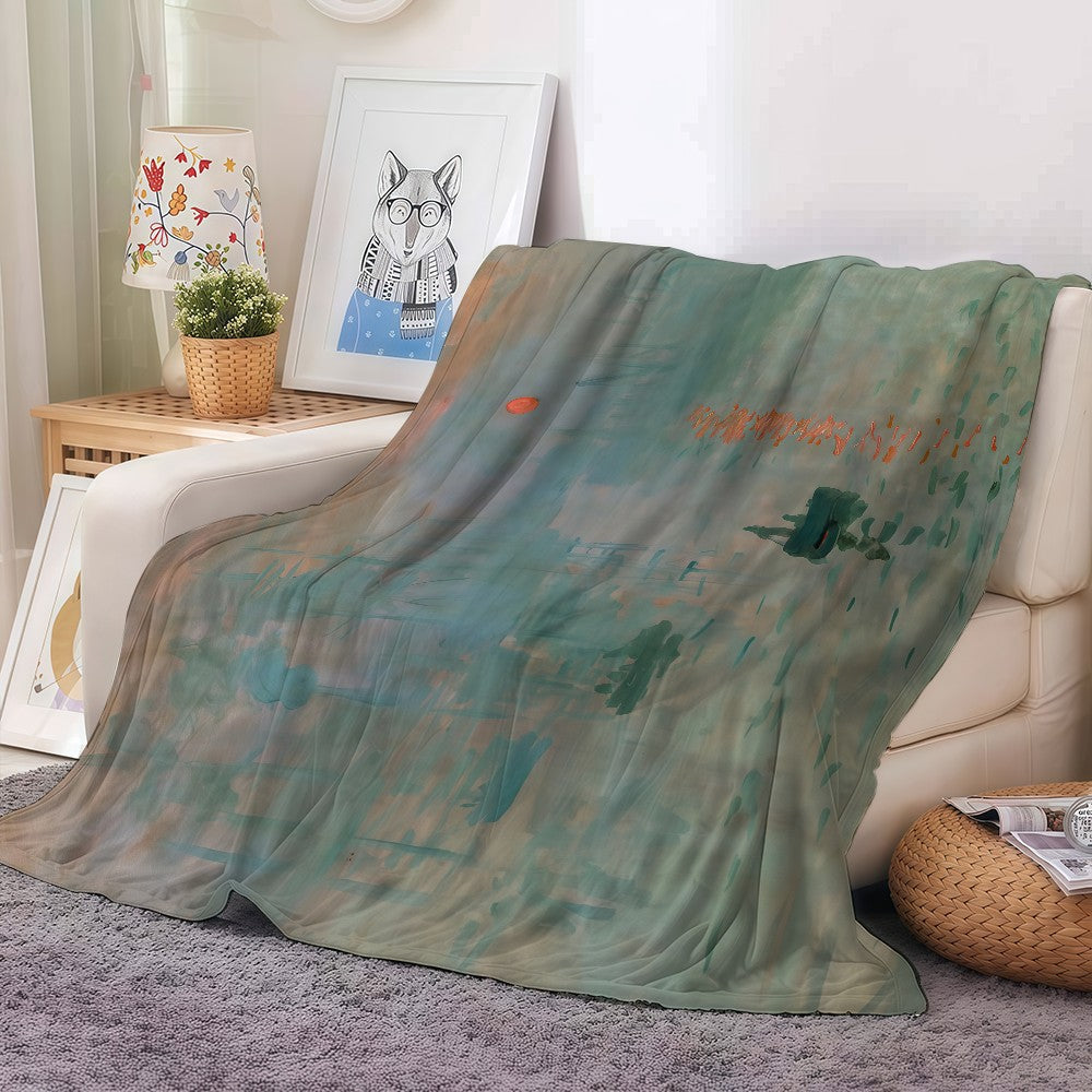 Retro Art C-Claude Monet Blanket Warm And Soft Suitable For Bedroom Living Room Sofa Bed Office Travel Camping
