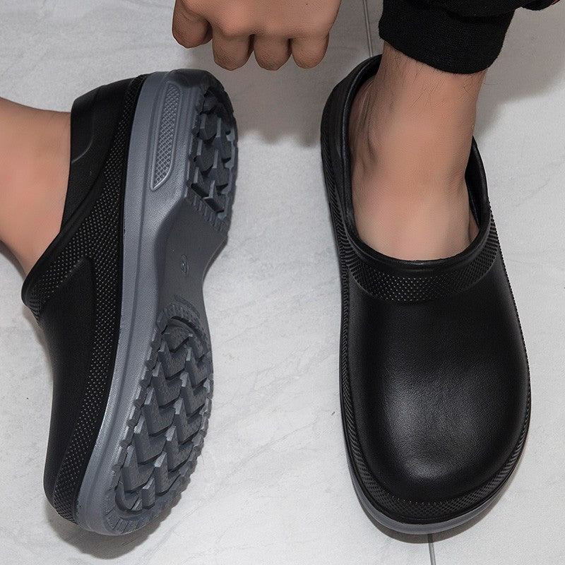 High Quality Chef Shoes Non-slip Waterproof Oil-Proof Kitchen Cook Flat Working Shoes Hotel Restaurant Clogs Men Slippers Flat