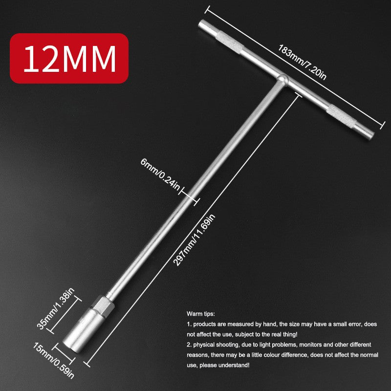 Chave de Soquete T de 6-19 mm Chave de Porca Sextavada Chaves de Fenda Hexagonais Estendidas Pneus Automotivos Máquinas Ferramentas Manuais de Reparo para Oficina