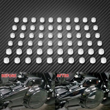 Parafusos de Motor de Motocicleta 60pçs Tampas de Parafuso Protetoras Para Harley Touring Road Street Glide FLHR Softail Fat Boy FLS 2018-Em Diante